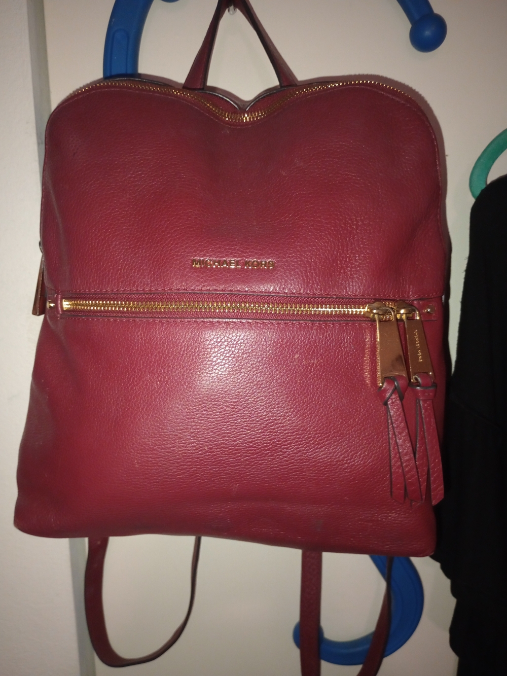 Michael Kors Burgundy Leather Backpack